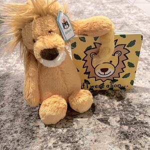 Jellycat Charmed Leo Lion (retired) + Book Bundle